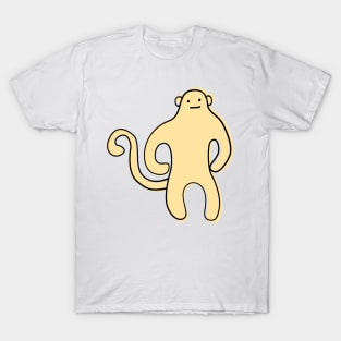 Cute Silly Simple Minimalist Pastel Yellow Monkey T-Shirt